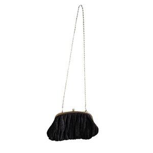Vintage Neiman Marcus Textured Satin Clutch Evening Bag Womens Cocktail Black
